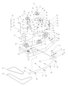 Deck Assembly Diagram and Parts List for G1548 55AE232S750-WAM Cub Cadet Lawn Mower